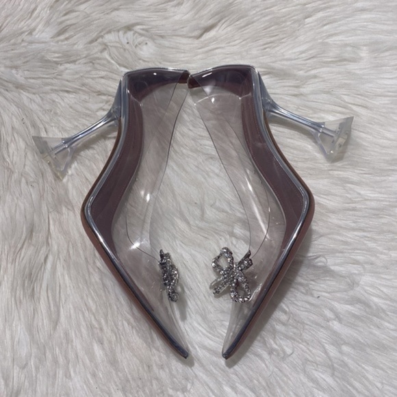 New Amina Muaddi Rosie glass pointed toe pump size 39.5EU - Picture 11 of 15